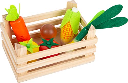small foot 11754 Kaufladen-Gemüse mit Kiste, Zubehör aus Holz für die Kinderküche, Rollenspielzeug für Kinder ab 3 Fantasy Toys, Multicolor, S von Small Foot