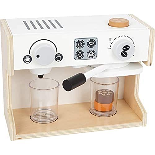 Small Foot Kaffeemaschine Gastro, aus Holz, mit Zwei Drehknöpfen und beweglichem Siebträger, ab 3 Jahren, 11792 von Small Foot