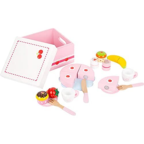 Small Foot 11796 Süßigkeitenkiste Spiel-Set, prall gefüllt, inklusive Zwei Tassen, Teller und Besteck, ab DREI Jahren Toys von Small Foot