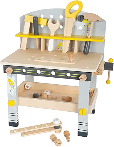 small foot Werkbank Miniwob Kompakt aus Holz, mit umfangreichem Zubehör und Schraub-Set, für Kinder ab 3 Jahren, 11805 von Small Foot