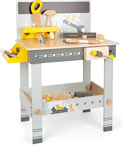 Small Foot Werkbank Miniwob aus Holz, mit Werkzeug, umfangreichem Zubehör und Schraub-Set, für Kinder ab 3 Jahren, 11806, Grau Gelb Small Foot Werkbank Miniwob aus Holz, mit Werkzeug, umfangreichem Zubehör und Schraub-Set, für Kinder ab 3 Jahren, 11806, Grau Gelb von Small Foot
