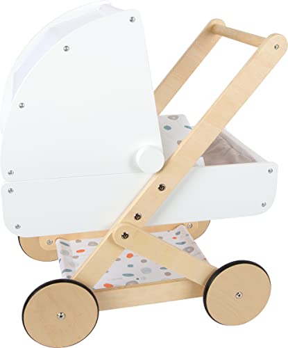 small foot Puppenwagen Little Button aus Holz, multifunktionaler und hochwertiger Puppenkinderwagen, ab 3 Jahren, 11914, 46 cm von Small Foot