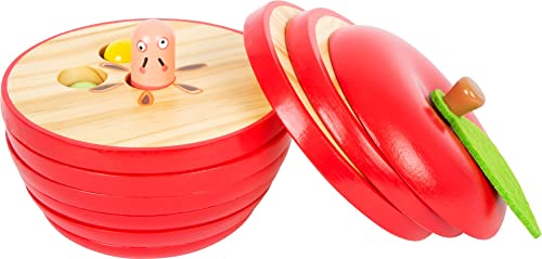Small Foot Lernspiel Logisteck Apfel, mit lustigen farbenfrohen Raupen, Steckspiel für Kinder, ab 3 Jahren, 11915 von Small Foot
