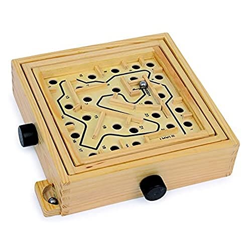 Small Foot Kugellabyrinth, Geschicklichkeitsspiel für Kinder aus Holz, integrierte Lenkung, ab 5 Jahren, 3461 von Small Foot