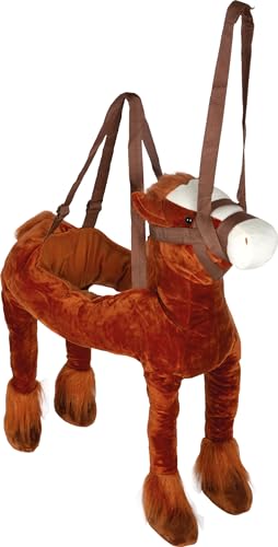 Small Foot 6326 Umhänge-Pferd "Maxi", hochwertiges Plüschtier-Pferd für Kinder mit Fell und verstellbaren Trägern für bequemes Reiten von Small Foot