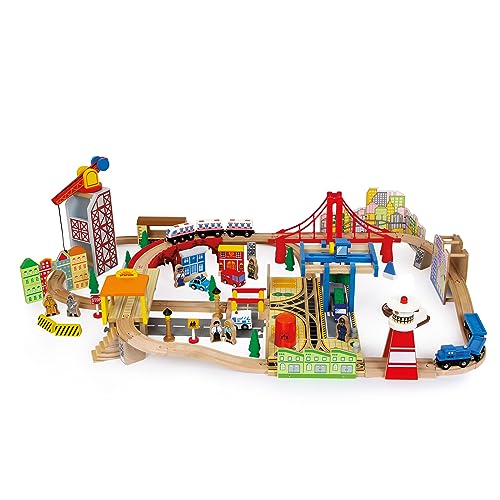 small foot Holzeisenbahn Set Hafen aus Holz, 100-teilig, kombinierbar mit Anderen Bahnen, ab 3 Jahren, 8553 small foot Holzeisenbahn Set Hafen aus Holz, 100-teilig, kombinierbar mit Anderen Bahnen, ab 3 Jahren, 8553 von Small Foot