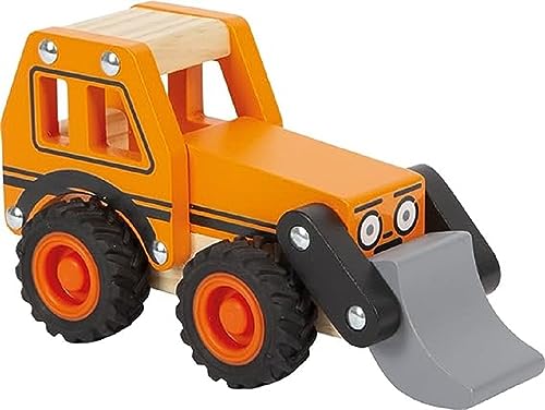 small foot Bagger aus FSC 100%-zertifiziertem Holz, Spielfahrzeug mit Frontlader für Kinder ab 18 Monaten, 12447 von Small Foot