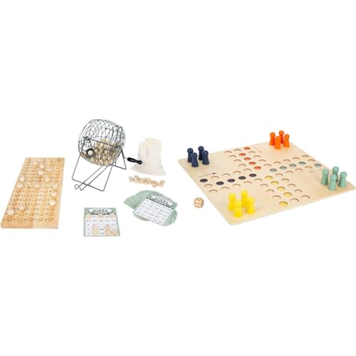 Small Foot Bingospiel mit Lostrommel aus Metall & Ludo XL aus Holz für Vier Spieler, Gesellschaftsspiel für die ganze Familie im Großformat, ab 4 Jahren, 11783 Small Foot Bingospiel mit Lostrommel aus Metall & Ludo XL aus Holz für Vier Spieler, Gesellschaftsspiel für die ganze Familie im Großformat, ab 4 Jahren, 11783 von Small Foot