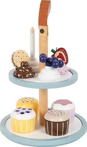 small foot Cupcake Etagere Tasty aus Holz, Zubehör für die Kinderküche und Kaufladen, für Kinder ab 3 Jahren, 12434 von Small Foot