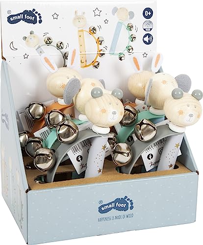 Small Foot Display Babyschellenkranz Pastell, 6er-Set Schellen- oder Glöckchenkranz für Babys und Kleinkinder, 12346 von Small Foot