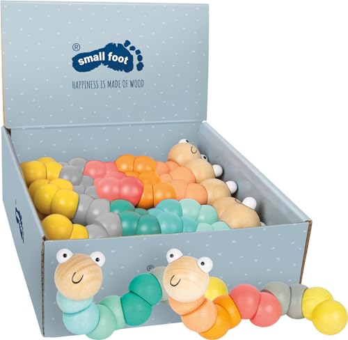 Small Foot Display Motorikspielzeug Raupe Pastell, zum Biegen und Verdrehen, ab 12 Monaten, 11772 Tiere Toys, Mehrfarbig, S von Small Foot