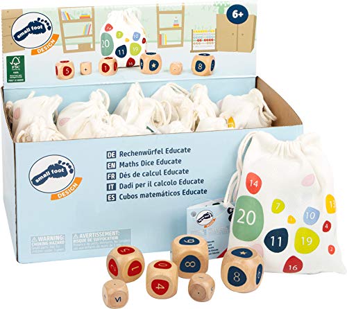 Small Foot Display Rechenwürfel Educate aus Holz, 12 Stück, Lernspielzeug für Mathe-Fans, ab 6 Jahren, 11368 von Small Foot