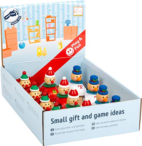 Small Foot Display Rückziehautos Weihnachten, Set mit 12 Weihnachtsfiguren, ab 12 Monaten, 11469 von Small Foot