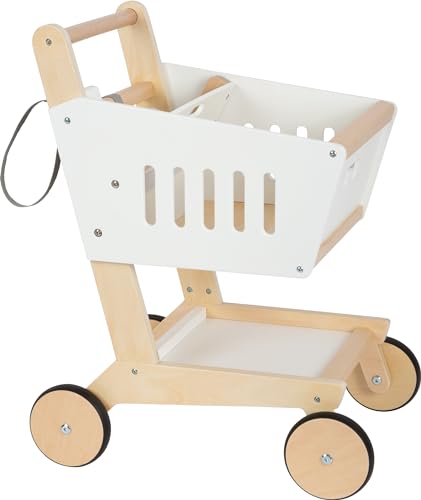 Small Foot Einkaufswagen Fresh aus Holz, Zubehör für den Kaufladen und Supermarkt, Rollenspielzeug ab 3 Jahren, 12403 Toys, Weiß, S Small Foot Einkaufswagen Fresh aus Holz, Zubehör für den Kaufladen und Supermarkt, Rollenspielzeug ab 3 Jahren, 12403 Toys, Weiß, S von Small Foot