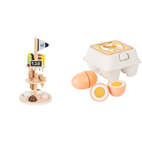 Small Foot Eisständer Fresh aus Holz, Zubehör für Kinderküche und Kaufmannsladen, ab 3 Jahren, 12232 & Holz-Eier mit Klettverbindung und in originalgetreuer Eierpappe Small Foot Eisständer Fresh aus Holz, Zubehör für Kinderküche und Kaufmannsladen, ab 3 Jahren, 12232 & Holz-Eier mit Klettverbindung und in originalgetreuer Eierpappe von Small Foot