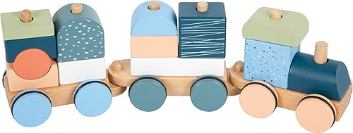 small foot Holzzug „Arctic“ aus FSC 100%-zertifiziertem Holz, Steck- und Stapelspiel, für Kinder ab 1 Jahr, 12449 von Small Foot