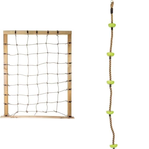 Small Foot Kletternetz mit Achterhaken, zur Befestigung an dreiseitigen Holzrahmen & Kletterseil Himmelsstürmer, wetterfestes Material, mit Sicherungshaken und Trittflächen Small Foot Kletternetz mit Achterhaken, zur Befestigung an dreiseitigen Holzrahmen & Kletterseil Himmelsstürmer, wetterfestes Material, mit Sicherungshaken und Trittflächen von Small Foot