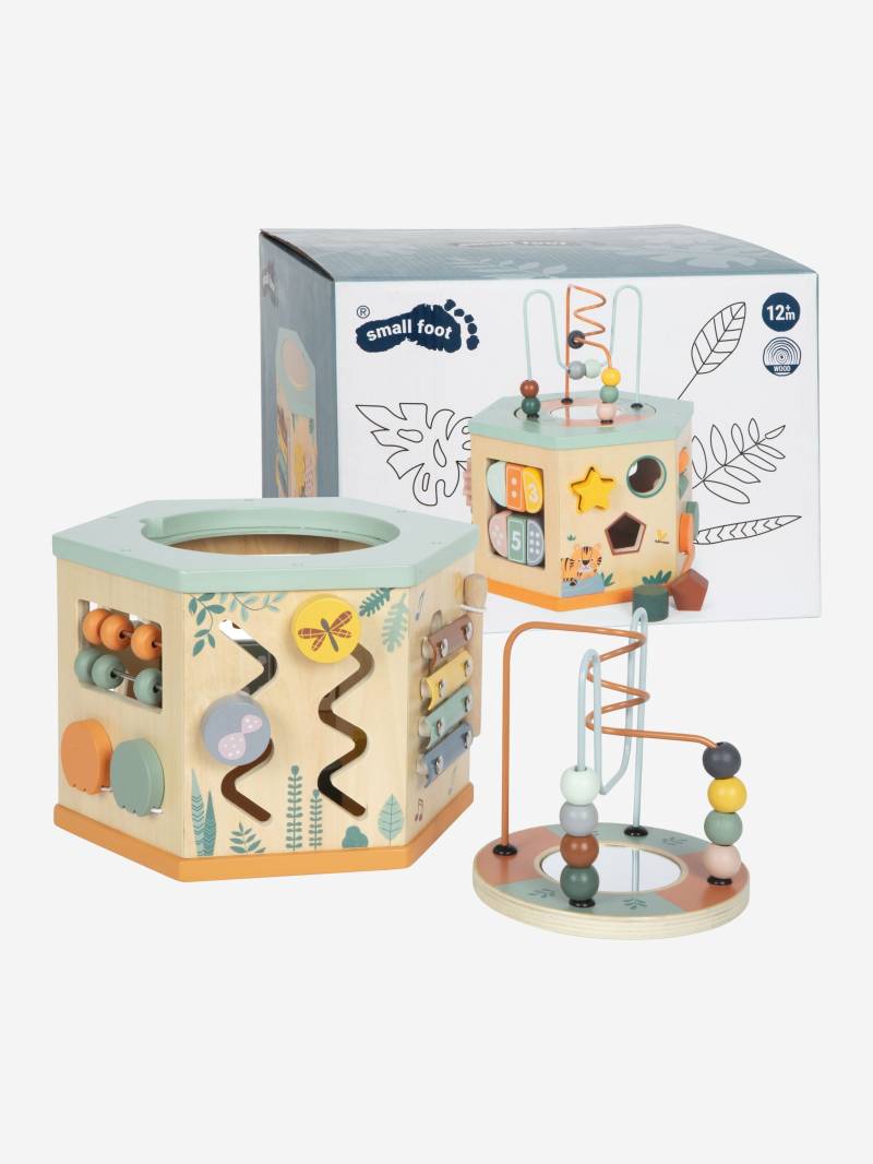 Small Foot Motorischer Aktivitätswürfel mit 7 Seiten Safari, Babyspielzeug von Small Foot