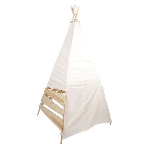 small foot Outdoor Zelt Tipi aus Holz und Zeltstoff, geräumiges Spielzelt für den Garten, für Kinder ab 2 Jahre, 12405 von Small Foot