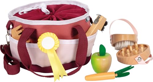 Small Foot Pferdepflegeset mit Tasche rot, mit kindgerechten Utensilien aus Holz, Zubehör für das Pferdespiel, für Kinder ab 3 Jahren, 12705 Small Foot Pferdepflegeset mit Tasche rot, mit kindgerechten Utensilien aus Holz, Zubehör für das Pferdespiel, für Kinder ab 3 Jahren, 12705 von Small Foot