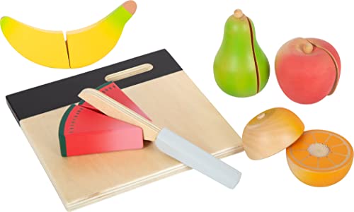 small foot Schneide-Set Obst "fresh" aus Holz, Zubehör für Kinderküche und Kaufladen, Rollenspielzeug ab 2 Jahren, 12330 von Small Foot