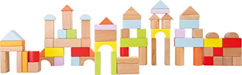 Small Foot by Legler small Foot 10338 Bauklötze Klassik, Standardset Bausteine, 75 hochwertige Naturholz Elemente in Kartonrolle Toys von Small Foot