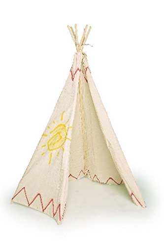 Small Foot foot 3035 Indianerzelt mit Holzstangen und Tipi aus Baumwolle, mit bunten Motiven, für drinnen und draußen 2020068 Small Foot foot 3035 Indianerzelt mit Holzstangen und Tipi aus Baumwolle, mit bunten Motiven, für drinnen und draußen 2020068 von Small Foot