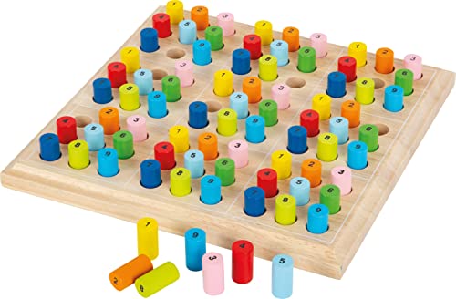 small foot Sudoku bunt aus Holz, Brettspiel zur Förderung des Zahlenverständnis, für Kinder ab 6 Jahren, Sudoku "bunt" für Kinder aus Holz, Gesellschaftsspiel ab 6 Jahre , 2489 Toys, 25 x 25 x 3 cm von Small Foot