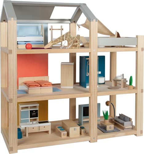 Small Foot Puppenhaus aus Holz, Naturfarben – 3-stöckig mit Dachterrasse und 51-teiligem Möbelset, fördert kreatives Spielen, ab 3 Jahren geeignet, 12541 Small Foot Puppenhaus aus Holz, Naturfarben – 3-stöckig mit Dachterrasse und 51-teiligem Möbelset, fördert kreatives Spielen, ab 3 Jahren geeignet, 12541 von Small Foot
