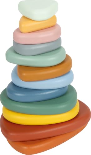small Foot Montessori Balanciersteine aus FSC® 100%-zertifiziertem Holz, 12 Stapelsteine, Lernspielzeug zur Förderung von Motorik, Balance & Achtsamkeit ab 1 Jahr, 12759 von Small Foot