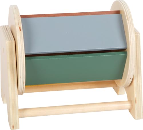 small Foot Montessori Drehtrommel aus FSC 100%-zertifiziertem Holz, Regenbogenrad mit 5 Farbflächen, Baby-Spielzeug ab 6 Monate, 12742 von Small Foot
