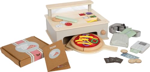small Foot Pizzeria-Set aus Holz, multifunktionaler Pizzaofen mit umfangreichem Zubehör, hochwertiges Rollenspielset, für Kinder ab 3 Jahren, 12696 von Small Foot