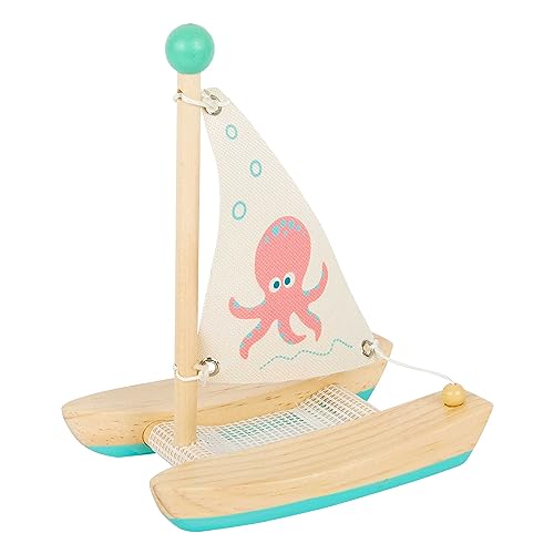 small Foot Wasserspielzeug Katamaran Oktopus aus Holz, Badespielzeug fürs Wasser, für Kinder ab 24 Monaten, Badewannenspielzeug 11656, Blau small Foot Wasserspielzeug Katamaran Oktopus aus Holz, Badespielzeug fürs Wasser, für Kinder ab 24 Monaten, Badewannenspielzeug 11656, Blau von Small Foot