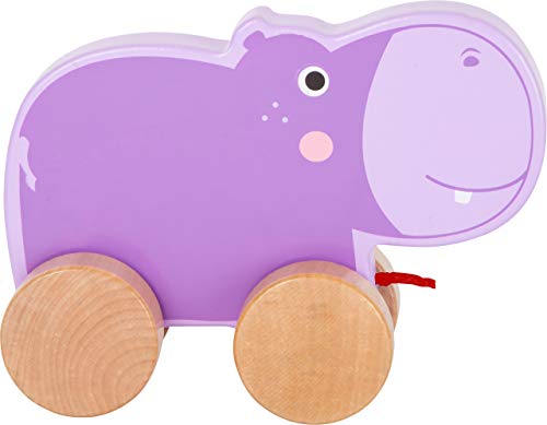 small foot 10611 Ziehspielzeug aus Holz mit niedlichem, lilafarbenden Hippo auf Vier naturbelassenen Rädern und Langer Schnur zum Hinterherziehen small foot 10611 Ziehspielzeug aus Holz mit niedlichem, lilafarbenden Hippo auf Vier naturbelassenen Rädern und Langer Schnur zum Hinterherziehen von Small Foot