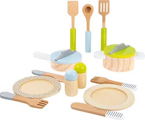 Small Foot Geschirr-und Topfset Kinderküche aus Holz, perfekte Ergänzung zu jeder Spielküche, 15-teilig, 11098, Grün Grau Small Foot Geschirr-und Topfset Kinderküche aus Holz, perfekte Ergänzung zu jeder Spielküche, 15-teilig, 11098, Grün Grau von Small Foot