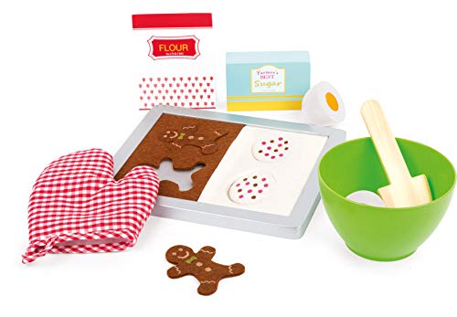 small foot 11207 Backset „Plätzchen“, Kinderküchen-Zubehör, 12-TLG. Set aus Holz, für kleine Bäcker ab 3 Jahren von Small Foot