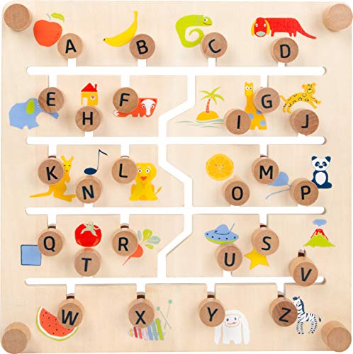 small foot 11299 Schiebebrett "Educate" aus FSC® 100%-zertifiziertem Holz, lehrt Zahlen und Buchstaben, für Schulkinder von Small Foot