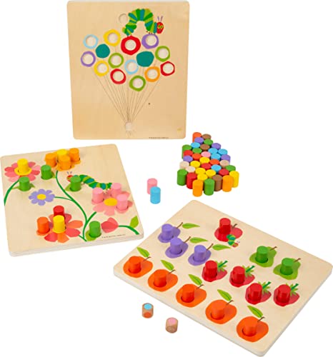 small foot Farbenspiel "Raupe Nimmersatt" aus Holz, Lernspielzeug zum Sortieren und Farben lernen, ab 4 Jahren, 11431 von Small Foot