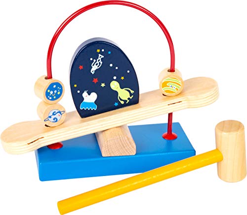 small foot 11453 Hammerspiel Space, aus Holz, Planeten in Umlaufbahn bringen Spielzeug, Mehrfarbig von Small Foot