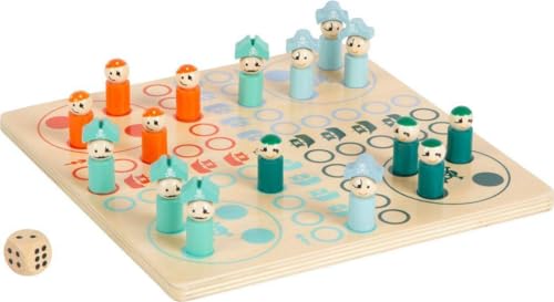 small foot Ludo Piraten aus Holz, Gesellschaftsspiel für bis zu Vier Personen, Brettspiel für Kinder ab 4 Jahren, 11725 von Small Foot