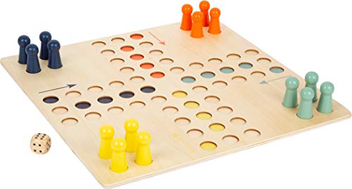 small foot Ludo XL aus Holz für Vier Spieler, Gesellschaftsspiel für die ganze Familie im Großformat, ab 4 Jahren, 11783 von Small Foot