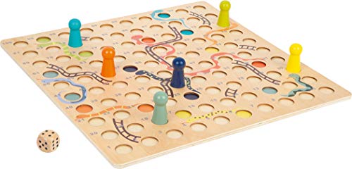 small foot Schlangen und Leitern-Spiel XL aus Holz für 6 Spieler, Gesellschaftsspiel im Großformat ab 4 Jahren, 11785 von Small Foot