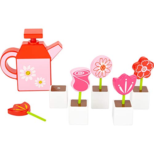 small foot Blumen-Set mit Gießkanne, aus Holz, FSC® 100%-Zertifiziert, Gartenspiel, aktives Rollenspiel von Small Foot