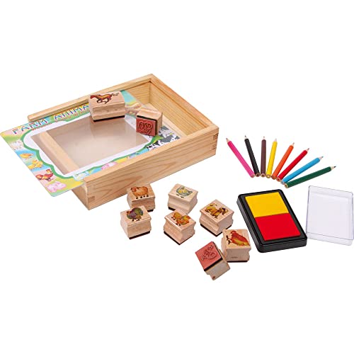small foot 1478 Stempel Set Farmtiere, mit Stempelkissen und bunten Stiften zum Ausmalen, in Geschenkbox, ab drei Jahren Spielzeug, 19 x 18 x 4.5 cm Bunt small foot 1478 Stempel Set Farmtiere, mit Stempelkissen und bunten Stiften zum Ausmalen, in Geschenkbox, ab drei Jahren Spielzeug, 19 x 18 x 4.5 cm Bunt von Small Foot