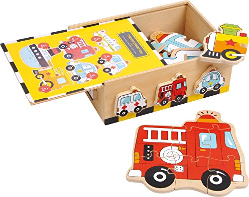 small foot 2019626 1591 Puzzle Box „Fahrzeuge“ aus Holz, schult die Feinmotorik sowie Farb und Formerkennung, ab 2 Jahren small foot 2019626 1591 Puzzle Box „Fahrzeuge“ aus Holz, schult die Feinmotorik sowie Farb und Formerkennung, ab 2 Jahren von Small Foot