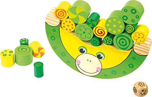 small foot 7357 Balancierfrosch aus Holz, Lernspiel, Motorikspielzeug und Balancierspiel in einem, 20-TLG, ab 3 Jahren von Small Foot