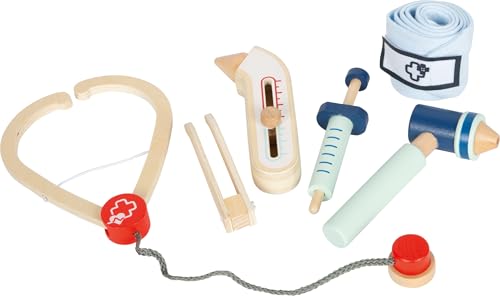small foot Arzt Spielset, medizinisches Zubehör aus Holz, hochwertiges Rollenspielzeug, für Kinder ab 3 Jahren, 12548 von Small Foot