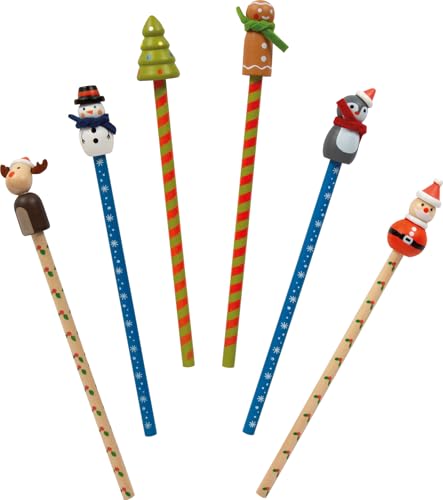 small foot Bleistift-Set Weihnachten aus Holz, 6er-Set, perfekt als Wichtelgeschenk, Adventskalender-Füllung oder lustiges Mitbringsel für Kinder, 12678 small foot Bleistift-Set Weihnachten aus Holz, 6er-Set, perfekt als Wichtelgeschenk, Adventskalender-Füllung oder lustiges Mitbringsel für Kinder, 12678 von Small Foot
