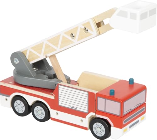small foot Feuerwehrauto mit Drehleiter aus Holz, Spielfahrzeug mit 360°-drehbarer Leiter und Korb, Spielzeug für Rettungseinsätze, ab 2 Jahren, 12638 small foot Feuerwehrauto mit Drehleiter aus Holz, Spielfahrzeug mit 360°-drehbarer Leiter und Korb, Spielzeug für Rettungseinsätze, ab 2 Jahren, 12638 von Small Foot