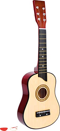 small foot Gitarre "Natur" aus Holz, mit sechs Nylonsaiten und Plektron, geeignet für Kinder ab 3 Jahren, 3307 von Small Foot